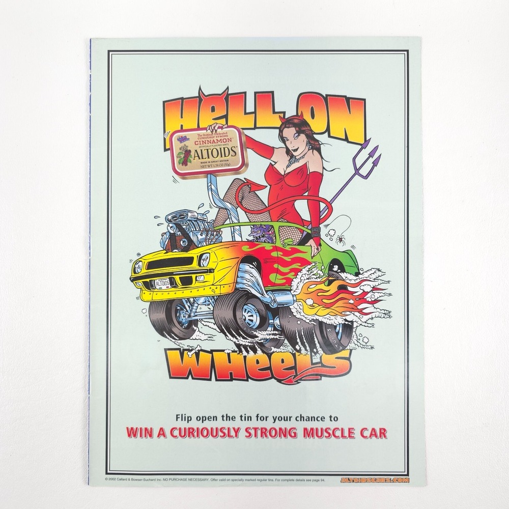 Camaro Illustration Altoids Hell on Wheels Advertising Print Ad Garage Wall Art
